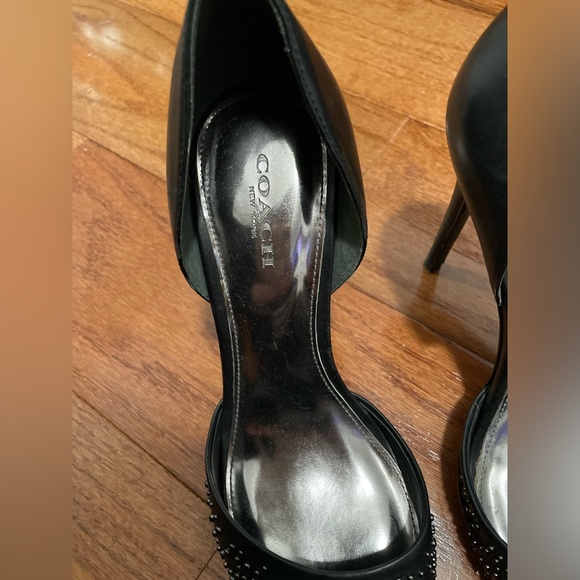 Coach Stilettos Black with Metal Beads Size 7 Good Used Condition 🖤 - Picture 3 of 10